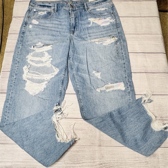 American Eagle By Payless Denim - American Eagle Jeans 90s Straight Pride Rainbow‎ 18R Distressed High Rise NWT
